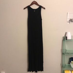 Basic black cotton maxi